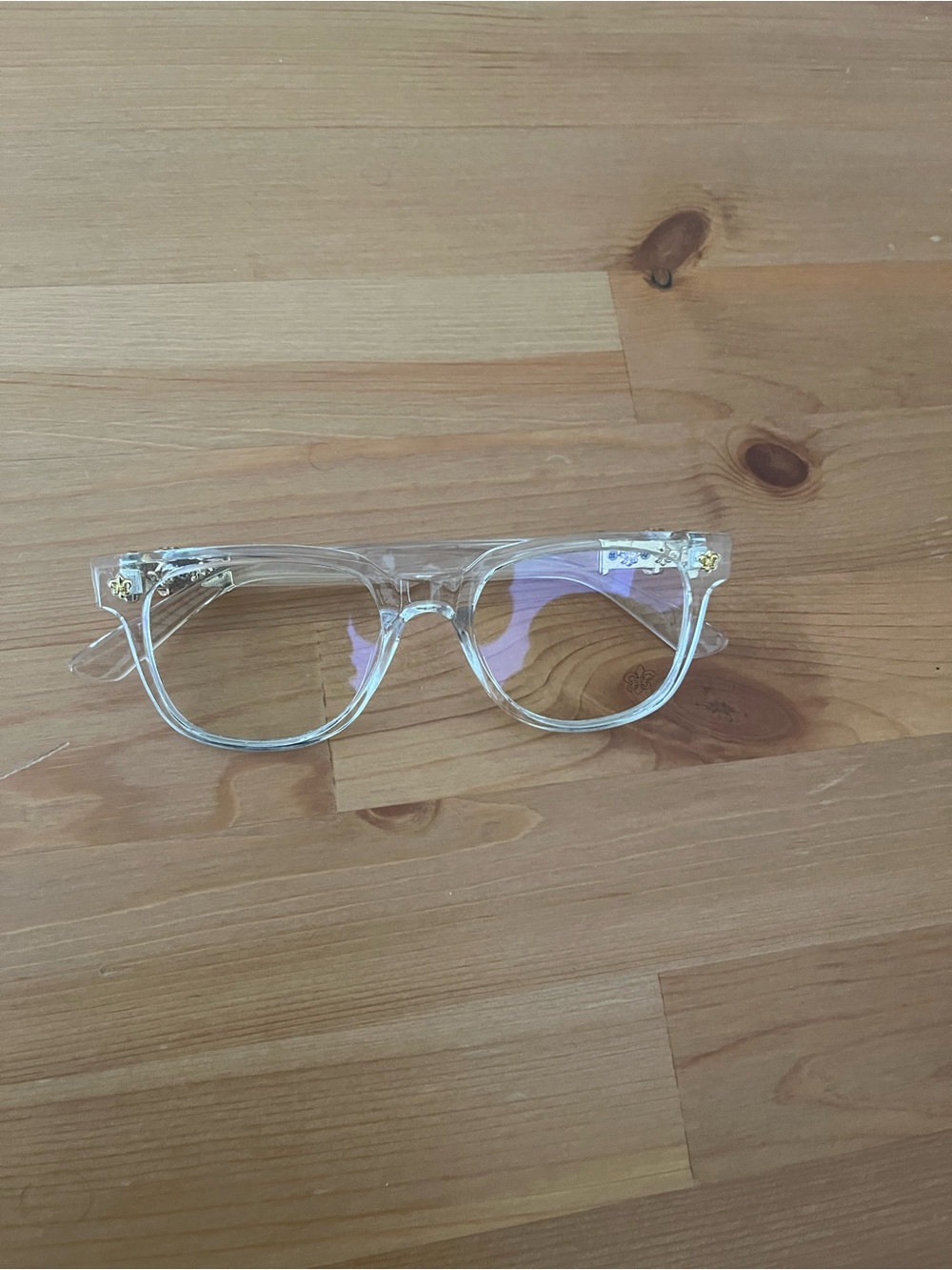 Chrome hearts glasses clear transparent and gold